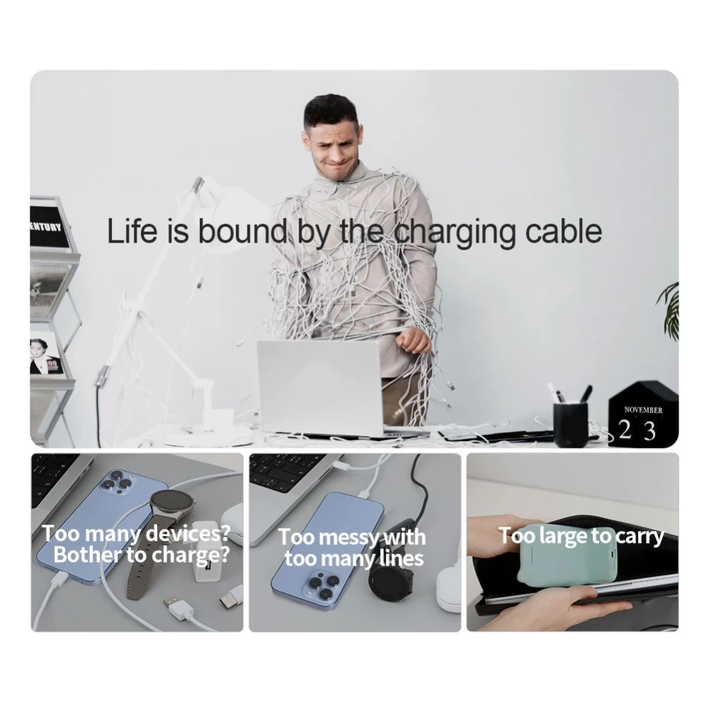 Bezvadu lādētājs  Nillkin Power Trio 3in1 Wireless Charger Magsafe (Huawei Watch) Magnetic Version balts