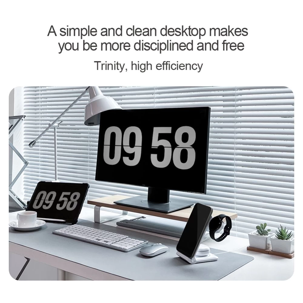 Bezvadu lādētājs  Nillkin Power Trio 3in1 Wireless Charger Magsafe (Huawei Watch) Magnetic Version balts