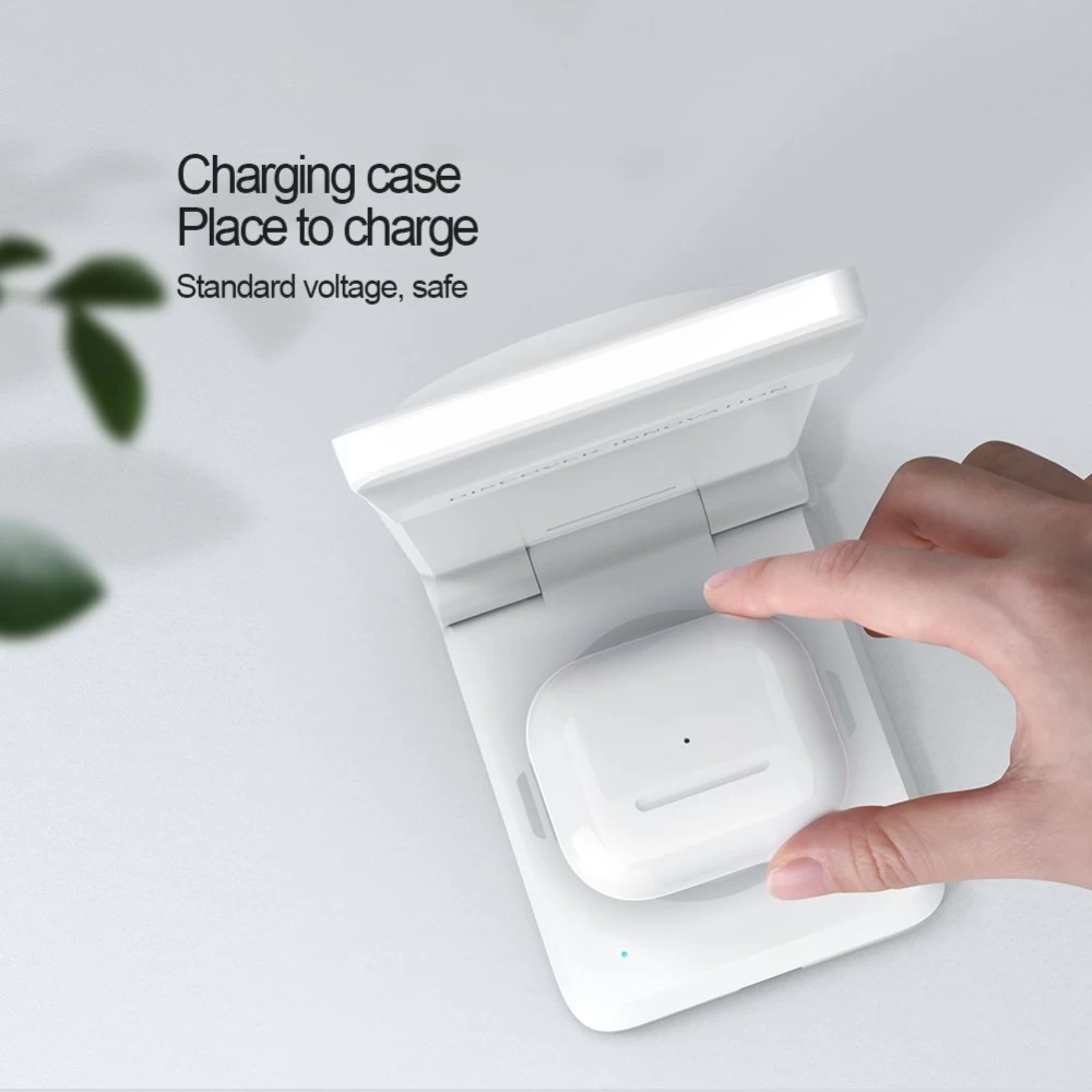 Bezvadu lādētājs  Nillkin Power Trio 3in1 Wireless Charger Magsafe (Huawei Watch) Magnetic Version balts