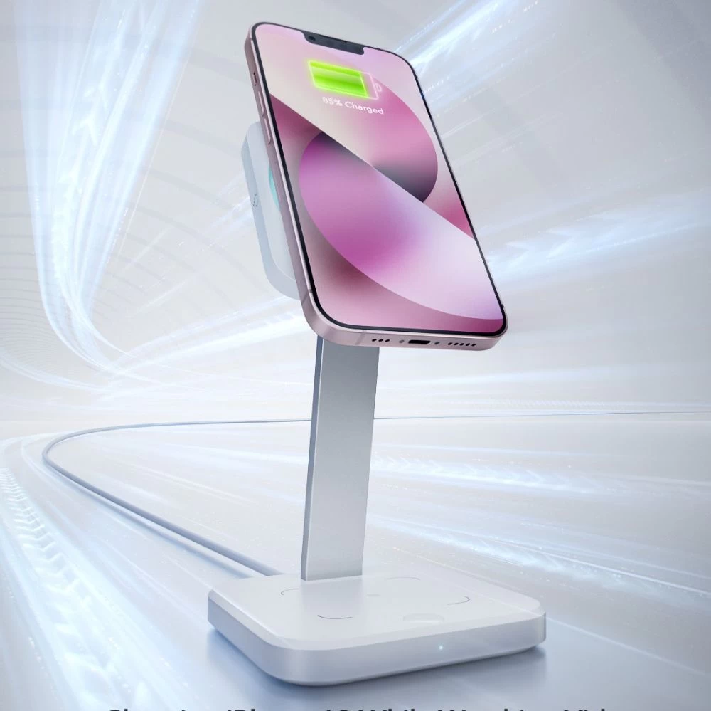 Bezvadu lādētājs  ESR HALOLOCK 2IN1 CRYOBOOST MAGNETIC MAGSAFE WIRELESS CHARGER balts