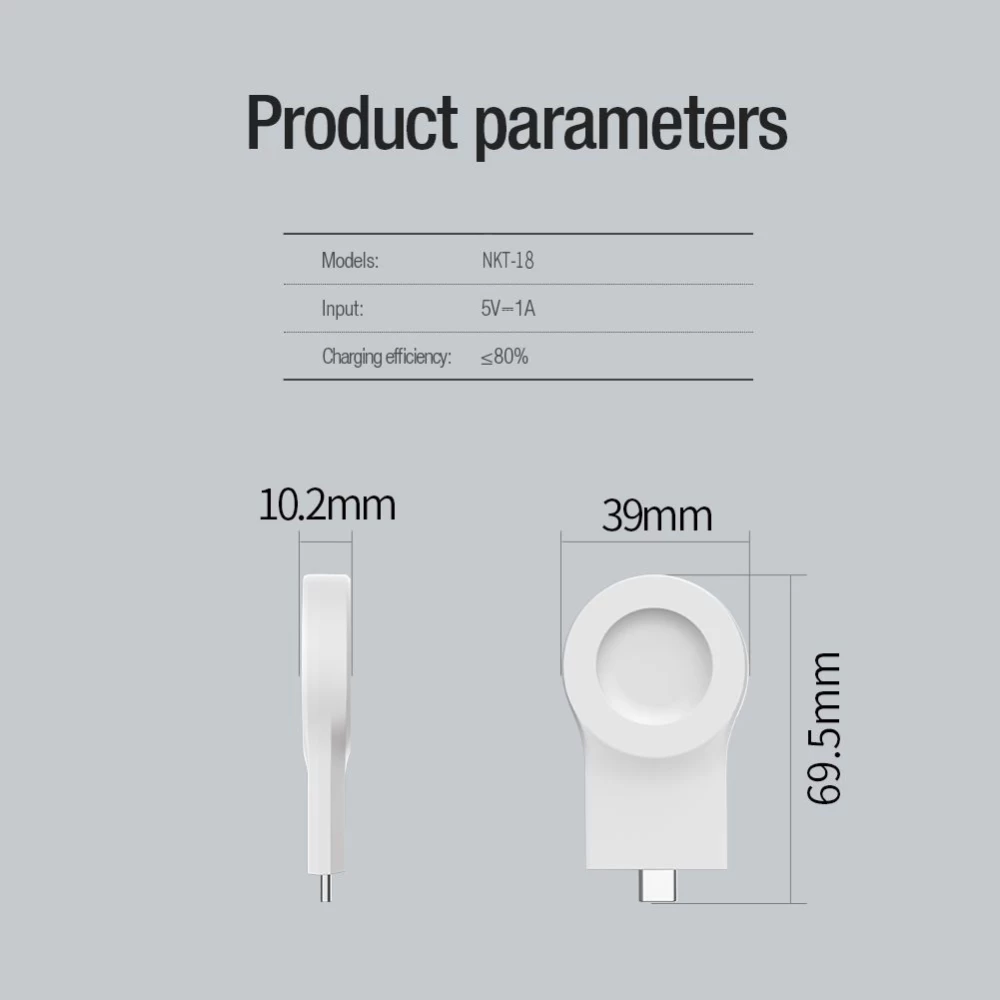 Bezvadu lādētājs  NILLKIN POWER MAGNETIC CHARGER Apple Watch balts