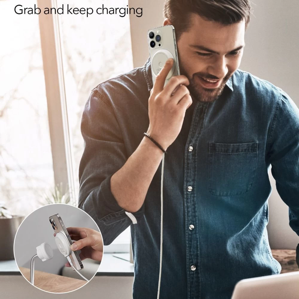 Bezvadu lādētājs  ESR HALOLOCK SHIFT MAGNETIC MAGSAFE WIRELESS CHARGER balts
