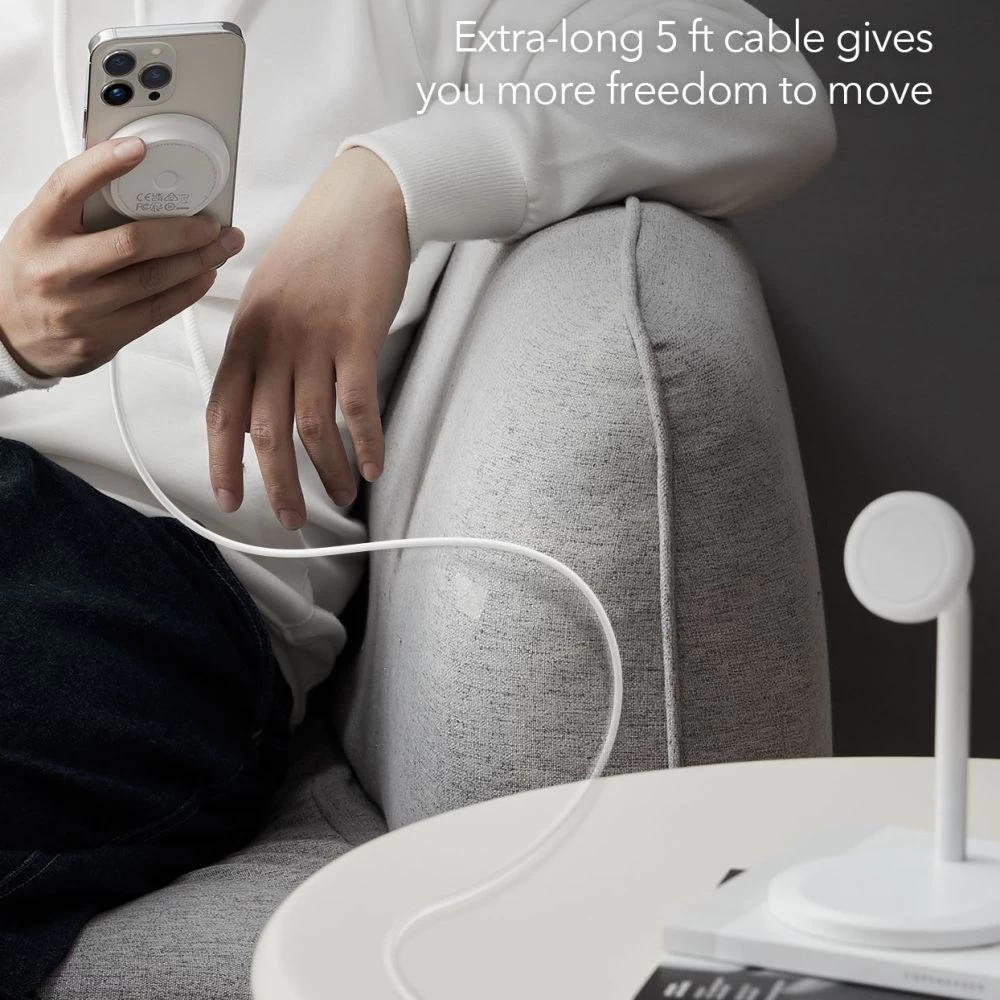 Bezvadu lādētājs  ESR HALOLOCK SHIFT MAGNETIC MAGSAFE WIRELESS CHARGER balts