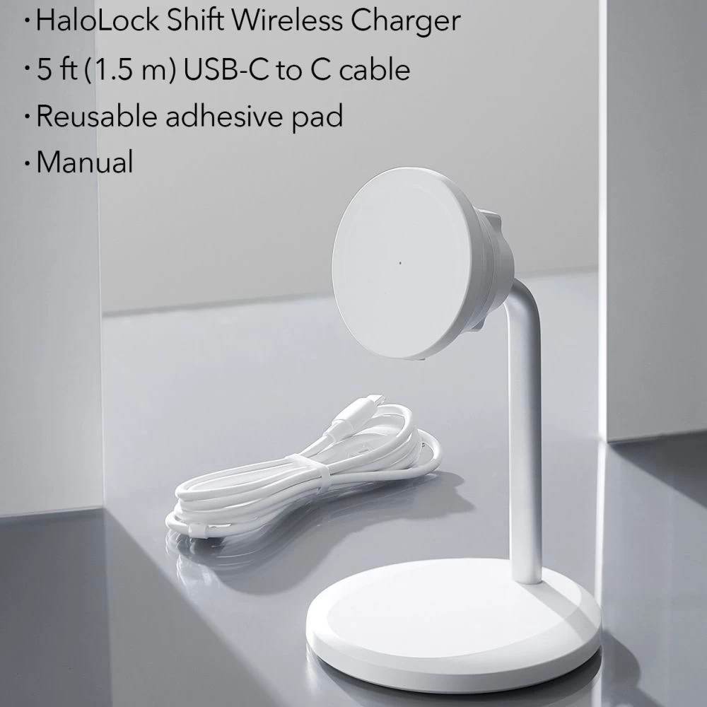 Bezvadu lādētājs  ESR HALOLOCK SHIFT MAGNETIC MAGSAFE WIRELESS CHARGER balts