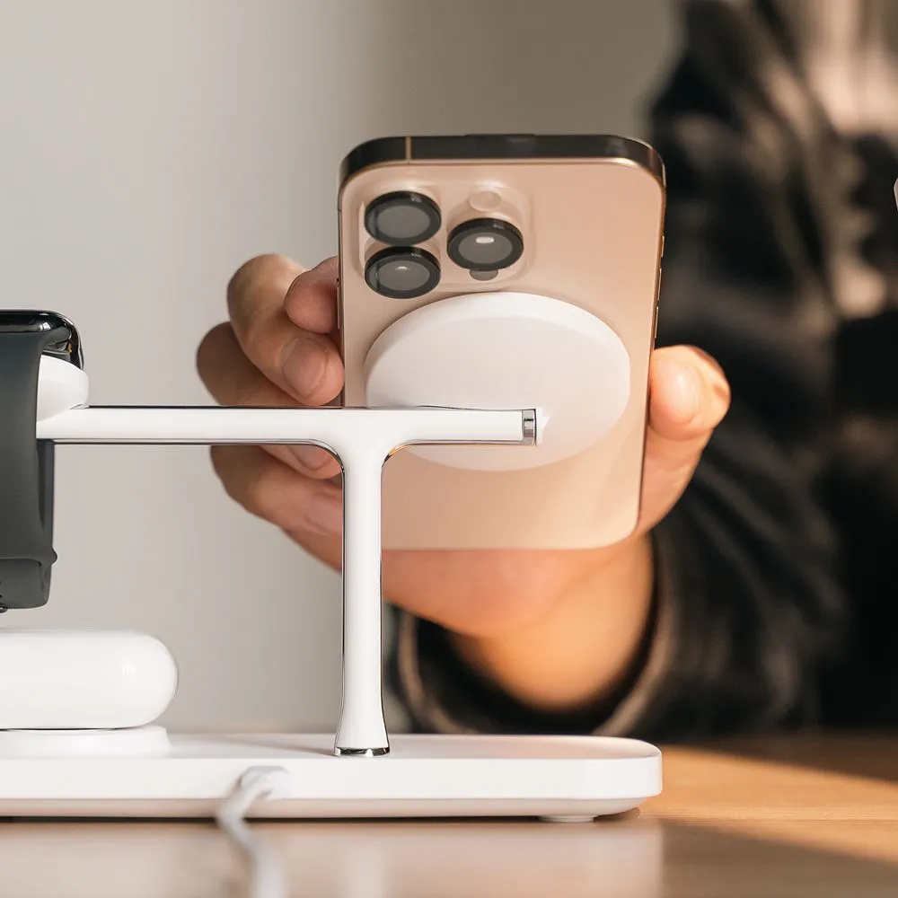 Bezvadu lādētājs  RINGKE 3IN1 QI2 MAGNETIC MAGSAFE WIRELESS CHARGER balts