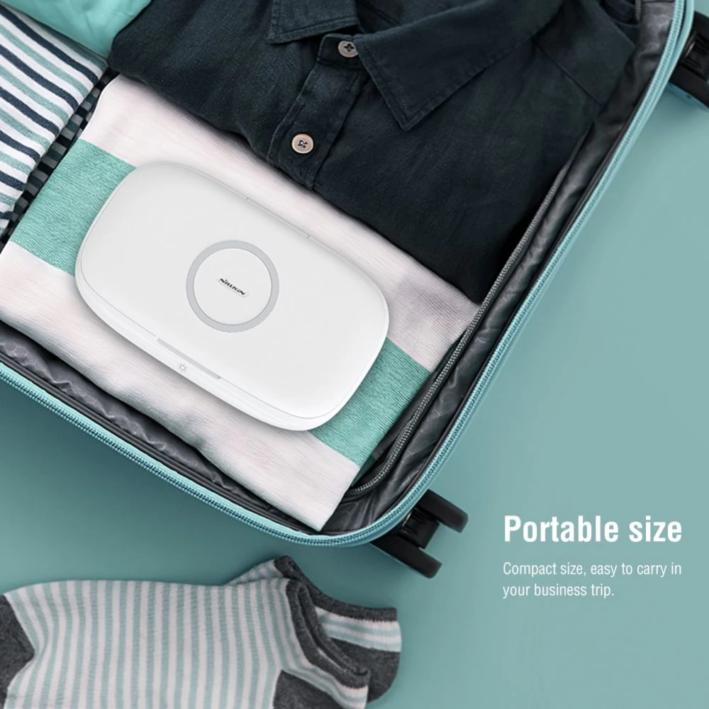 Bezvadu lādētājs  Nillkin FlashPure UV Sanitizing Box w Wireless Charger balts