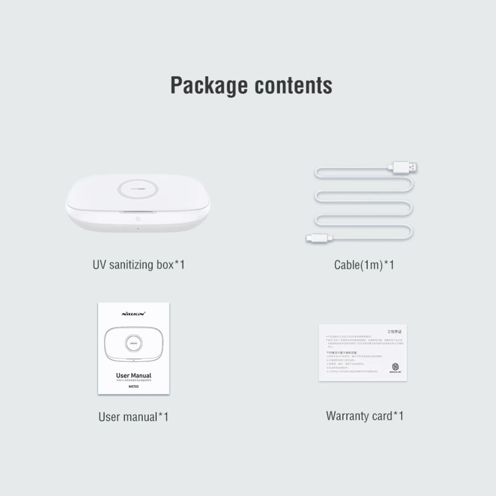 Bezvadu lādētājs  Nillkin FlashPure UV Sanitizing Box w Wireless Charger balts