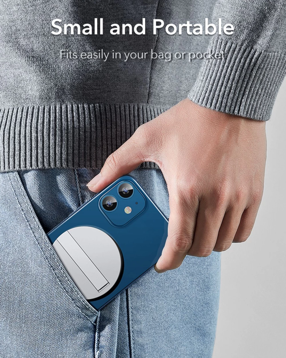 Bezvadu lādētājs  ESR HaloLock Kickstand Magnetic Wireless Charger balts