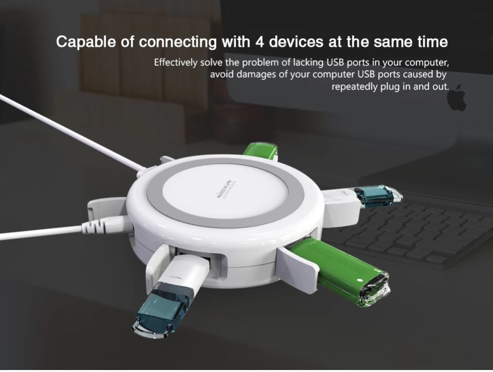 Bezvadu lādētājs  NILLKIN Hermit Multifunctional wireless charger balts