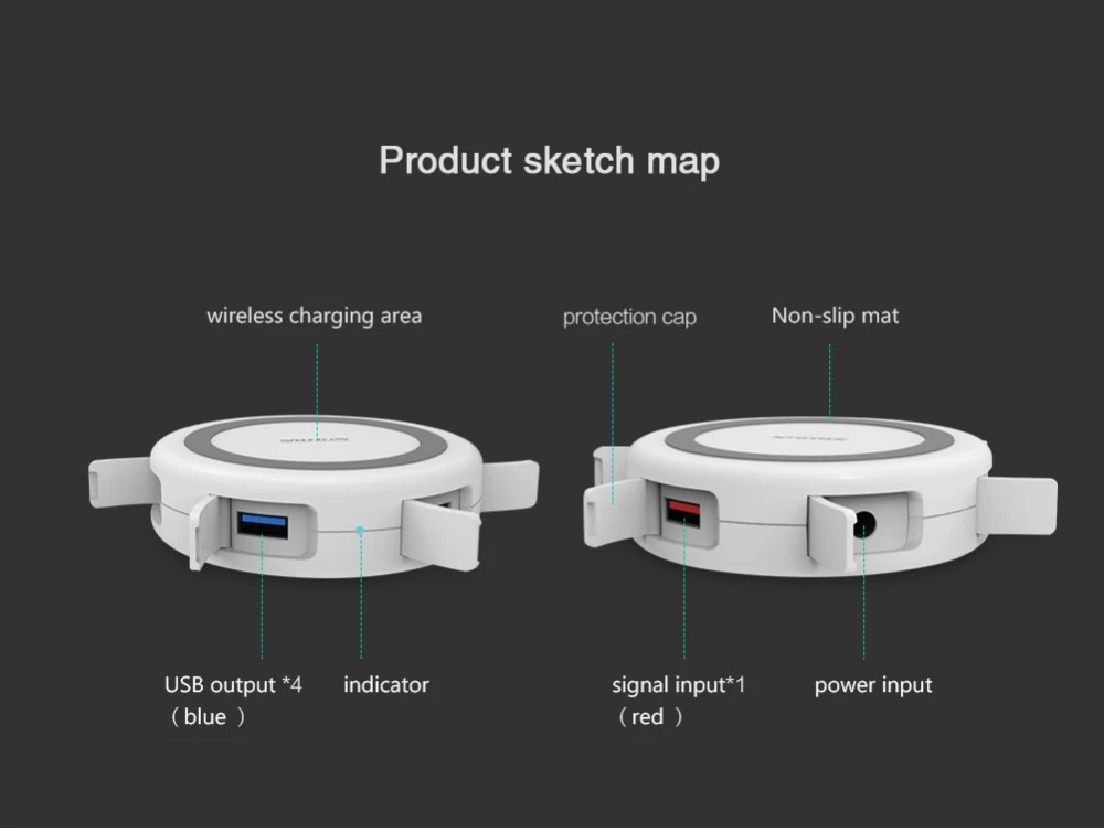 Bezvadu lādētājs  NILLKIN Hermit Multifunctional wireless charger balts