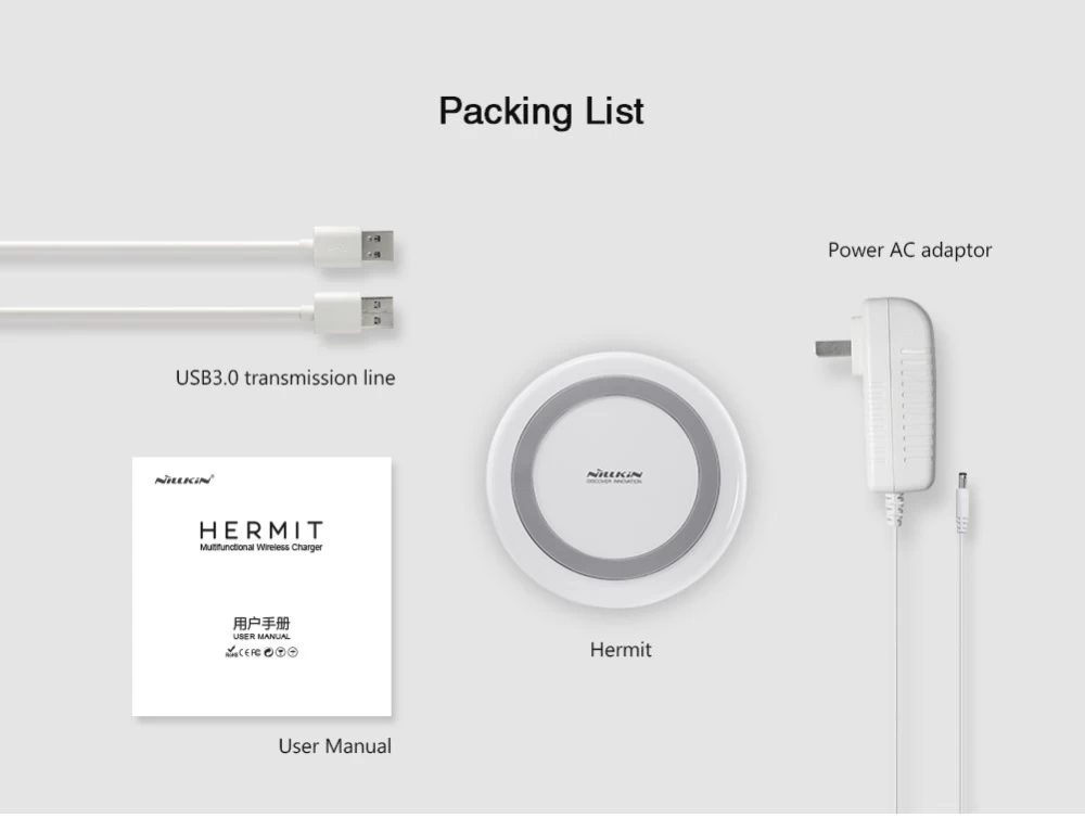 Bezvadu lādētājs  NILLKIN Hermit Multifunctional wireless charger balts