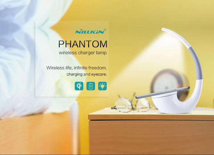 Bezvadu lādētājs  Nillkin Phantom Wireless Charger / LED lamp balts