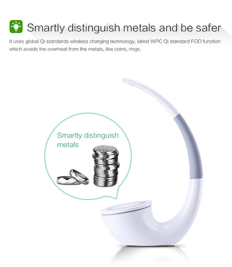 Bezvadu lādētājs  Nillkin Phantom Wireless Charger / LED lamp balts