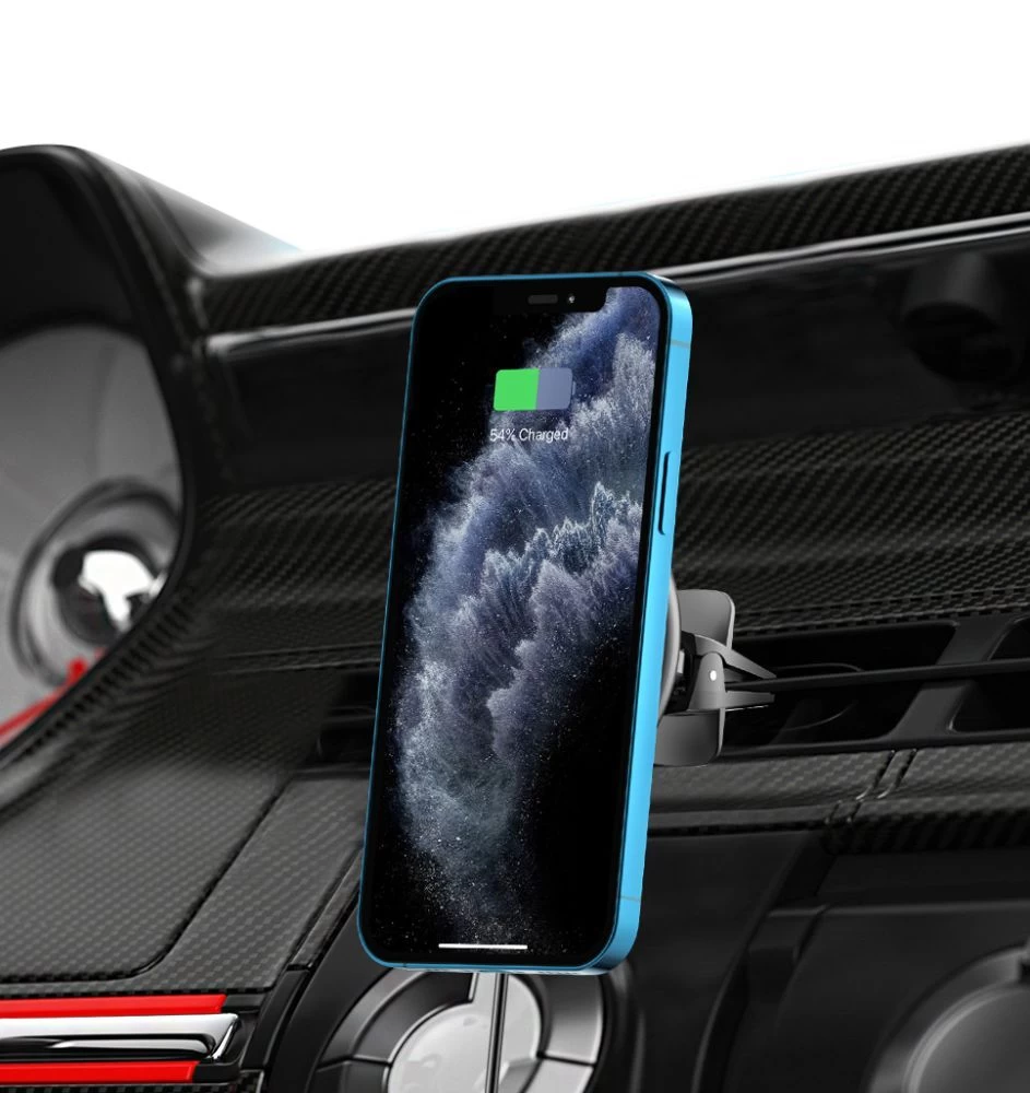 Trådlösa laddare  TECH-PROTECT A2 Magnetic Magsafe Vent Car Mount Wireless Charger 15W svart