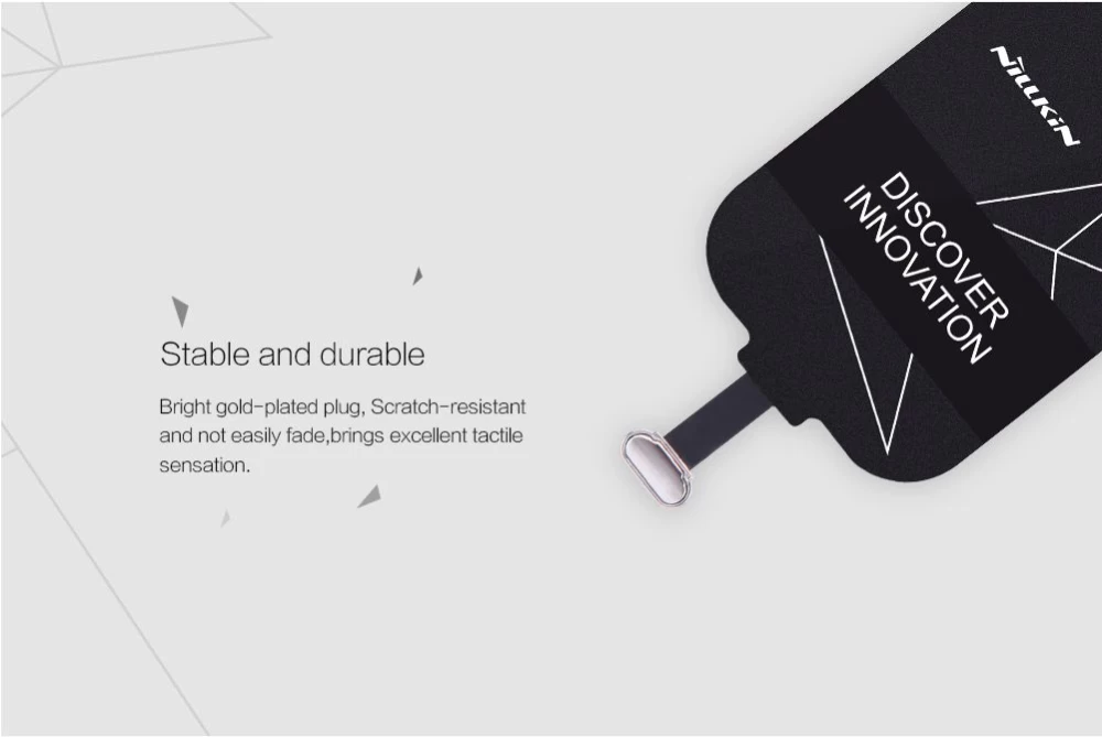 Bezvadu lādētājs  Magic Tags TYPE-B Wireless Charging Receiver Micro USB narrow-side down melns