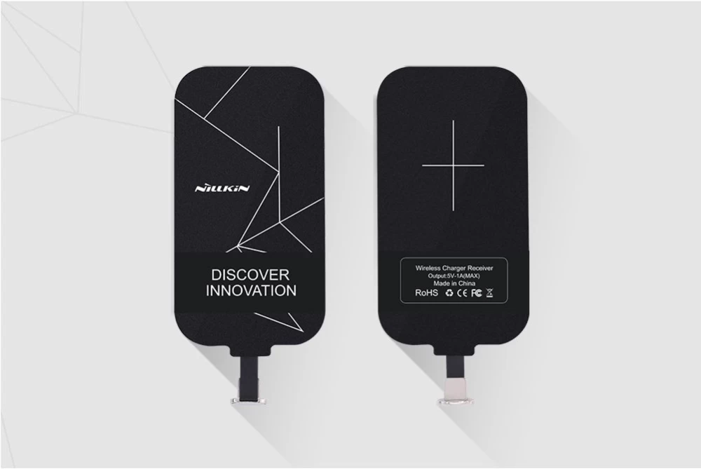Bezvadu lādētājs  Magic Tags TYPE-B Wireless Charging Receiver Micro USB narrow-side down melns