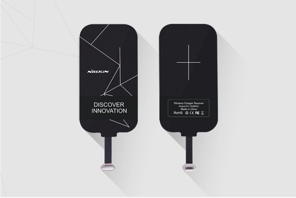 Bezvadu lādētājs  Magic Tags TYPE-B Wireless Charging Receiver Micro USB narrow-side down melns