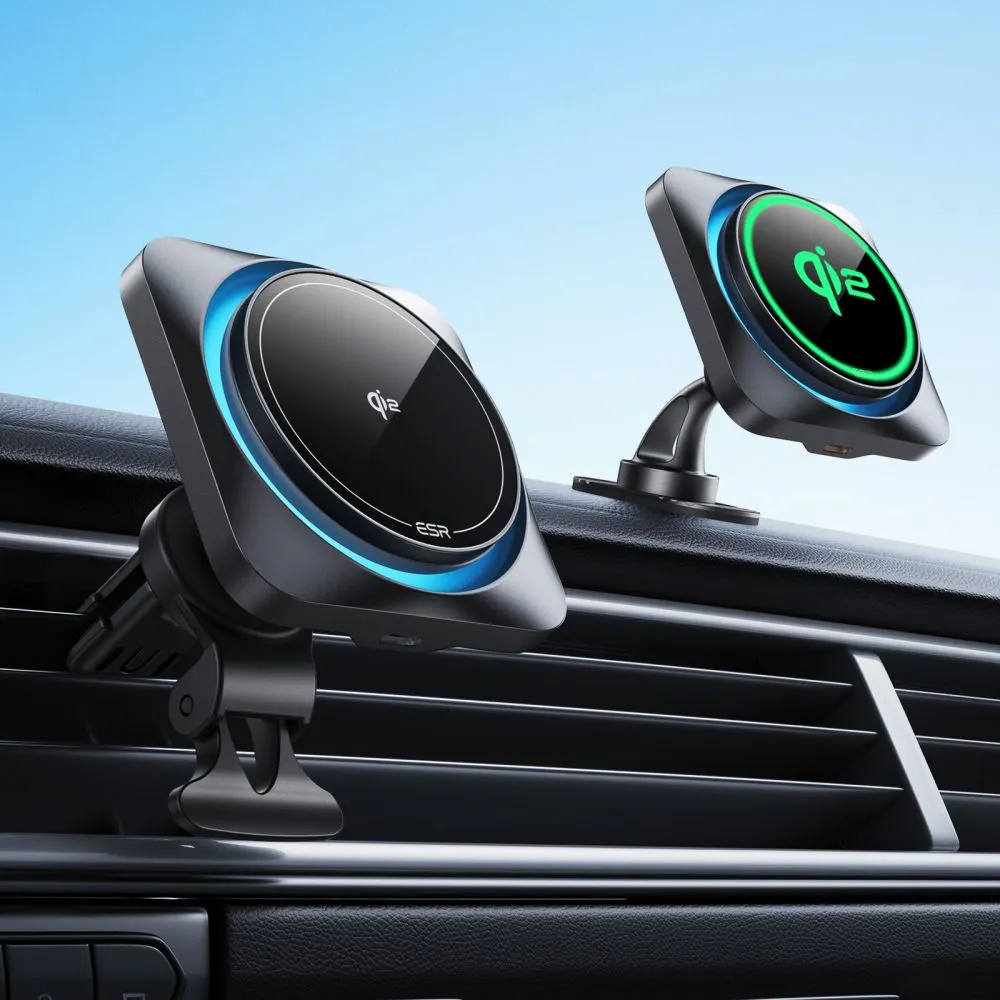 Trådlösa laddare  ESR HALOLOCK CRYOBOOST MAGNETIC MAGSAFE DASHBOARD & VENT CAR MOUNT WIRELESS CHARGER QI2 15W svart