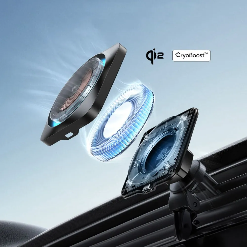 Trådlösa laddare  ESR HALOLOCK CRYOBOOST MAGNETIC MAGSAFE DASHBOARD & VENT CAR MOUNT WIRELESS CHARGER QI2 15W svart