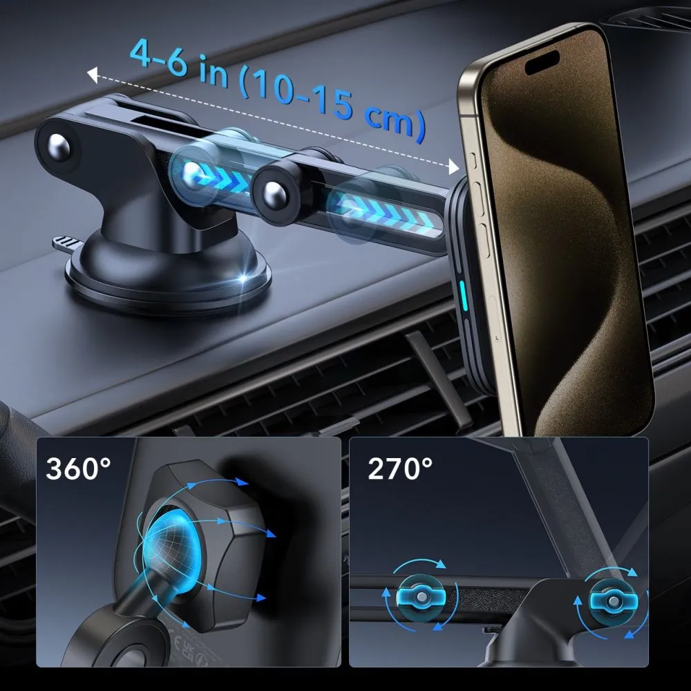 Trådlösa laddare  ESR HALOLOCK MAGNETIC MAGSAFE DASHBOARD CAR MOUNT WIRELESS CHARGER QI2 15W svart