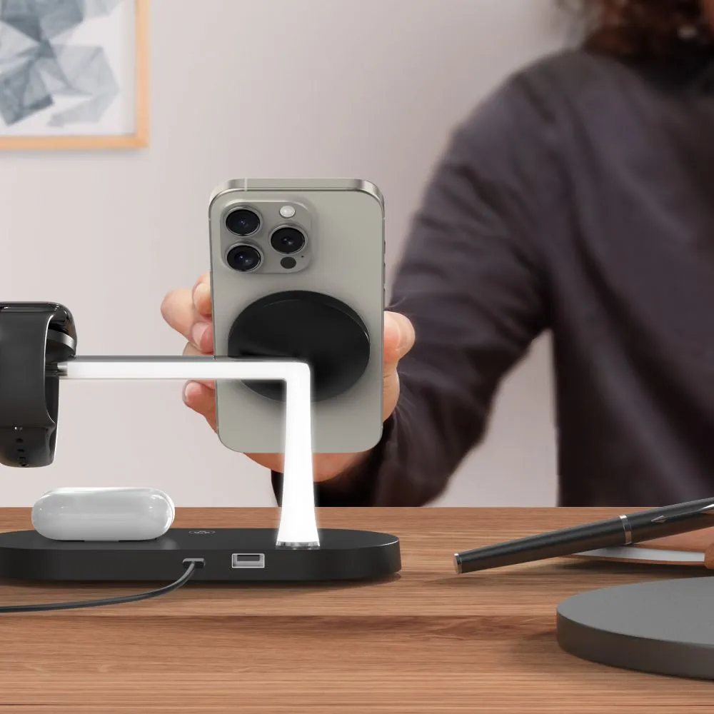 Bezvadu lādētājs  TECH-PROTECT A12 3IN1 MAGNETIC MAGSAFE WIRELESS CHARGER melns