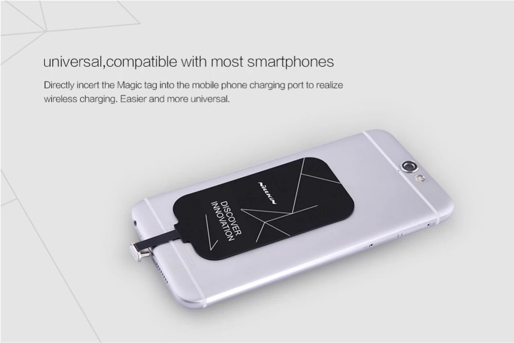 Bezvadu lādētājs  Magic Tag Wireless Charging Receiver iPhone 6/6S Plus/7 Plus melns