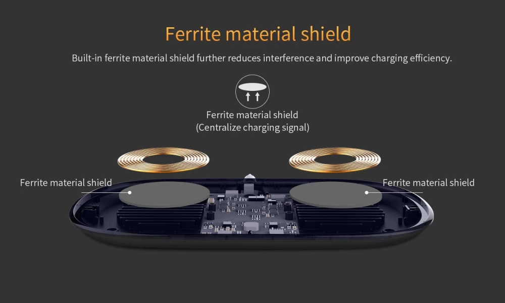 Bezvadu lādētājs  Gemini Dual Fast Wireless Charger melns