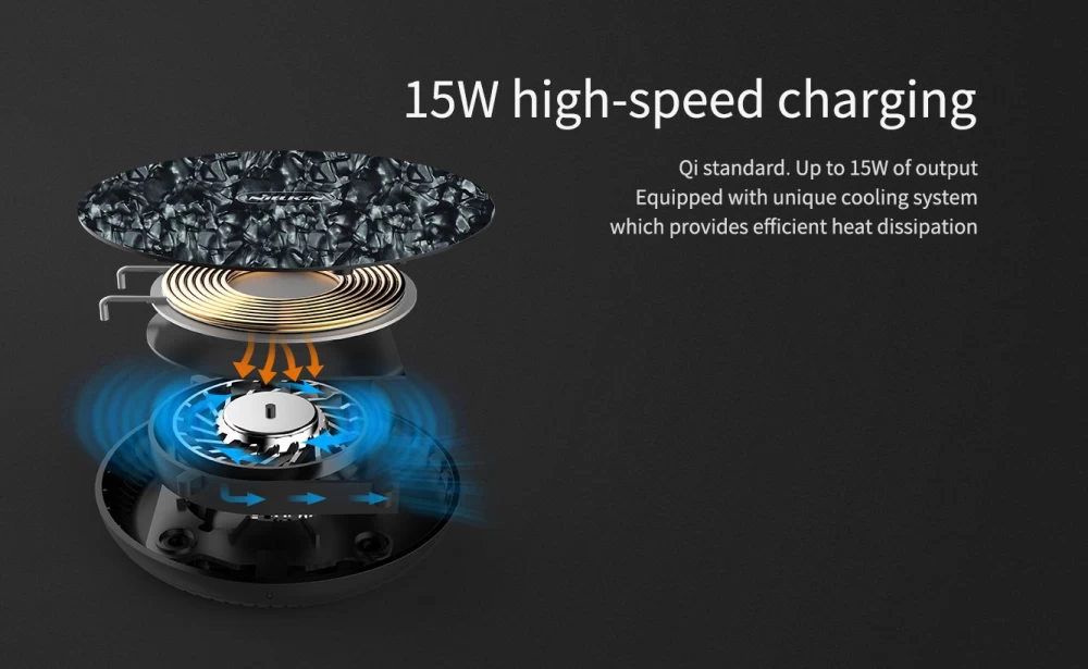 Bezvadu lādētājs  Nillkin PowerFlash Wireless Charger Tempered Glass melns