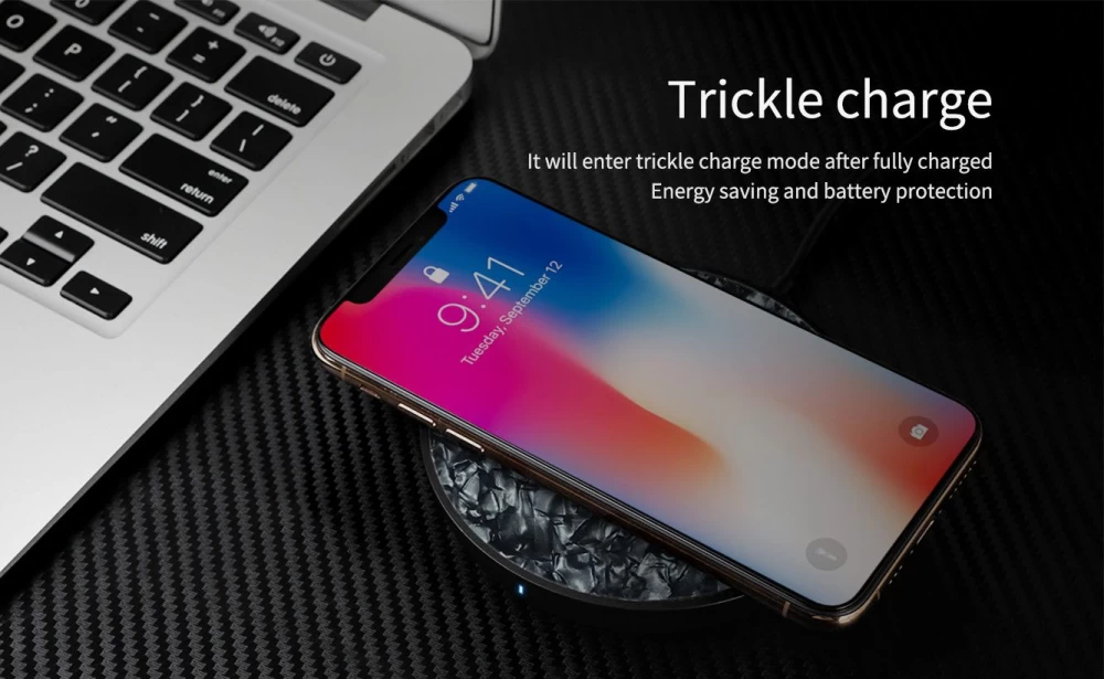 Bezvadu lādētājs  Nillkin PowerFlash Wireless Charger Tempered Glass melns