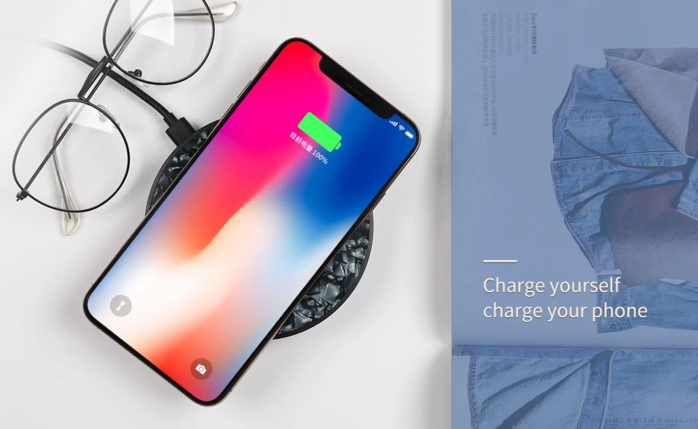 Bezvadu lādētājs  Nillkin PowerFlash Wireless Charger Tempered Glass melns