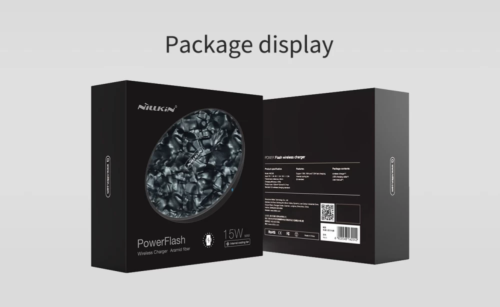 Bezvadu lādētājs  Nillkin PowerFlash Wireless Charger Tempered Glass melns