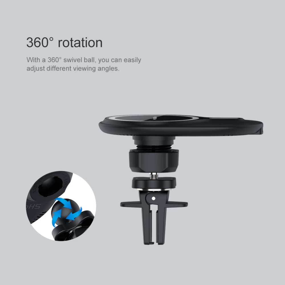 Trådlösa laddare  Road Magnetic Car Mount with Wireless Charging iPhone 12 / 13 14 15 /16 Series svart