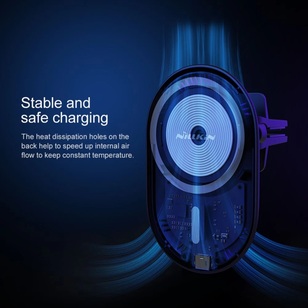 Trådlösa laddare  Road Magnetic Car Mount with Wireless Charging iPhone 12 / 13 14 15 /16 Series svart