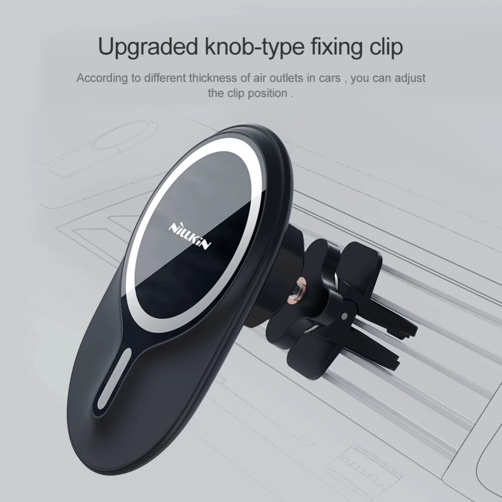 Trådlösa laddare  Road Magnetic Car Mount with Wireless Charging iPhone 12 / 13 14 15 /16 Series svart