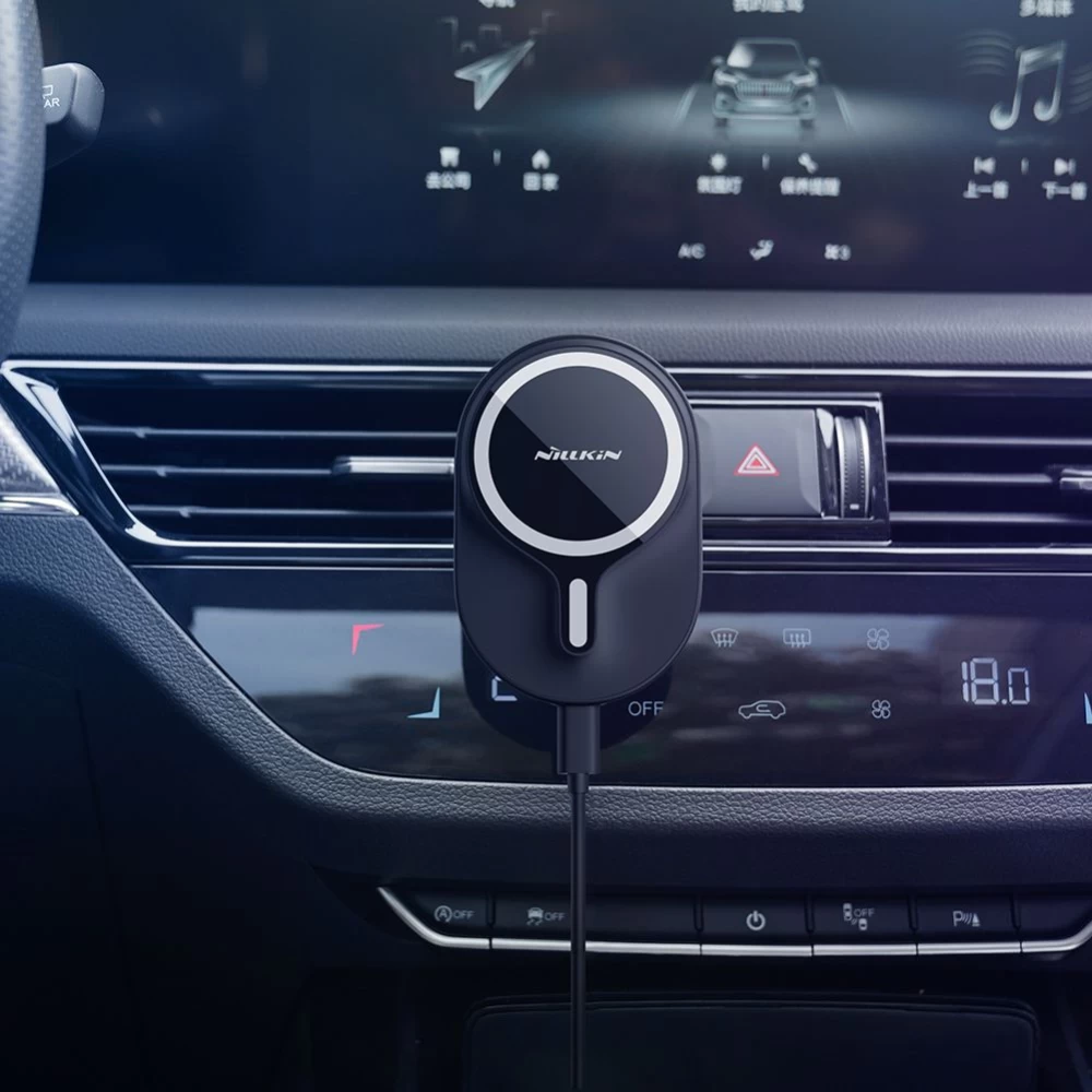 Trådlösa laddare  Road Magnetic Car Mount with Wireless Charging iPhone 12 / 13 14 15 /16 Series svart