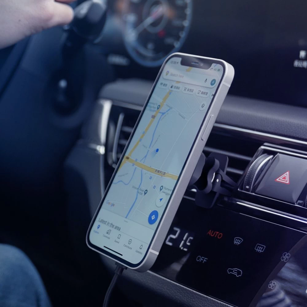 Trådlösa laddare  Road Magnetic Car Mount with Wireless Charging iPhone 12 / 13 14 15 /16 Series svart