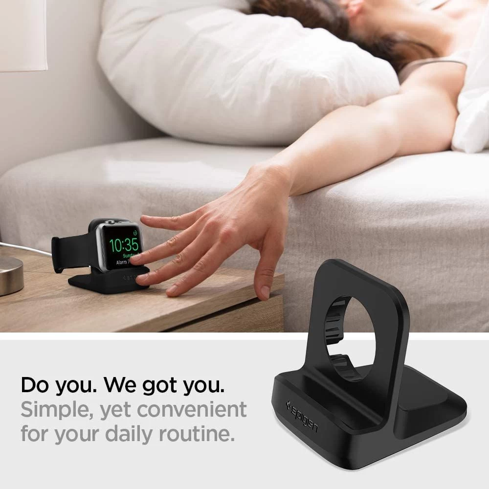 Bezvadu lādētājs  SPIGEN Night Stand Apple Watch 38/40/41/42/44/45 melns