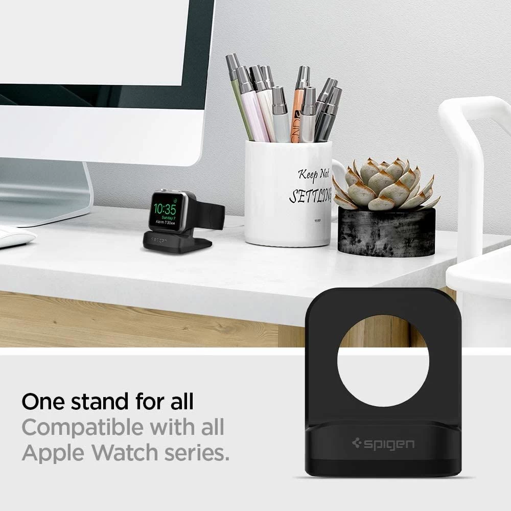 Bezvadu lādētājs  SPIGEN Night Stand Apple Watch 38/40/41/42/44/45 melns