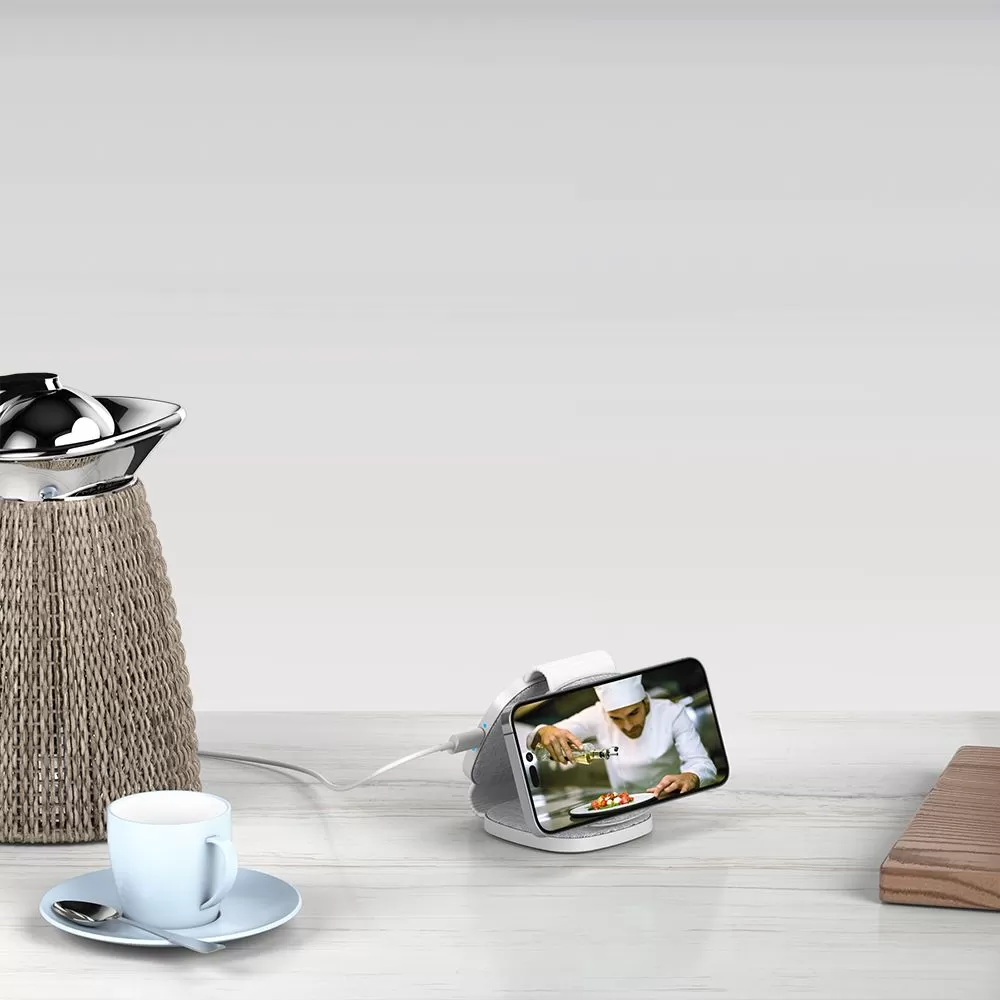 Bezvadu lādētājs  TECH-PROTECT QI15W-A32 3IN1 MAGNETIC MAGSAFE WIRELESS CHARGER pelēks