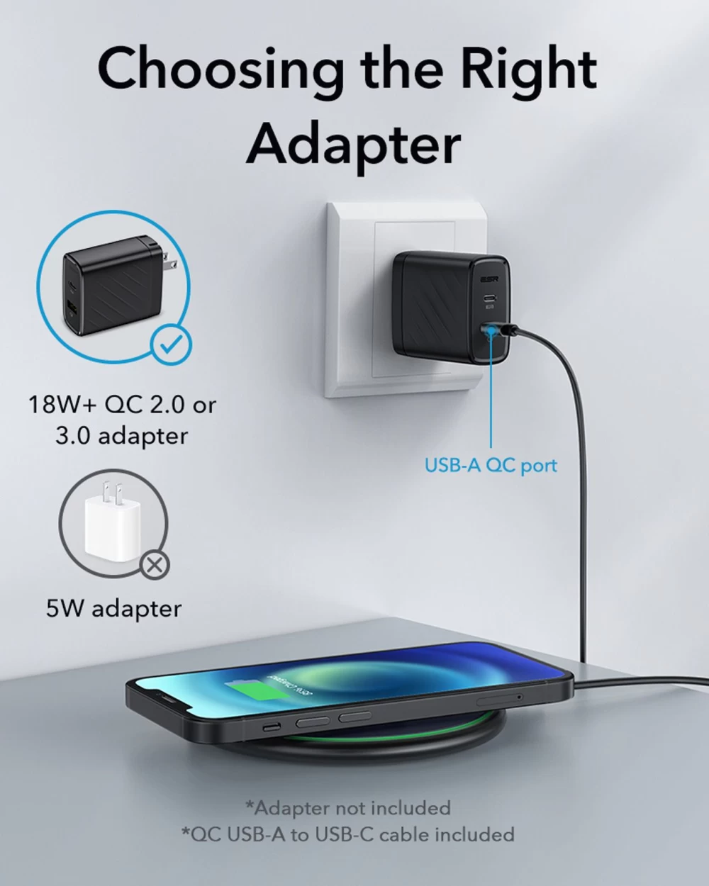 Bezvadu lādētājs  ESR HaloLock Magnetic Wireless Charger zils