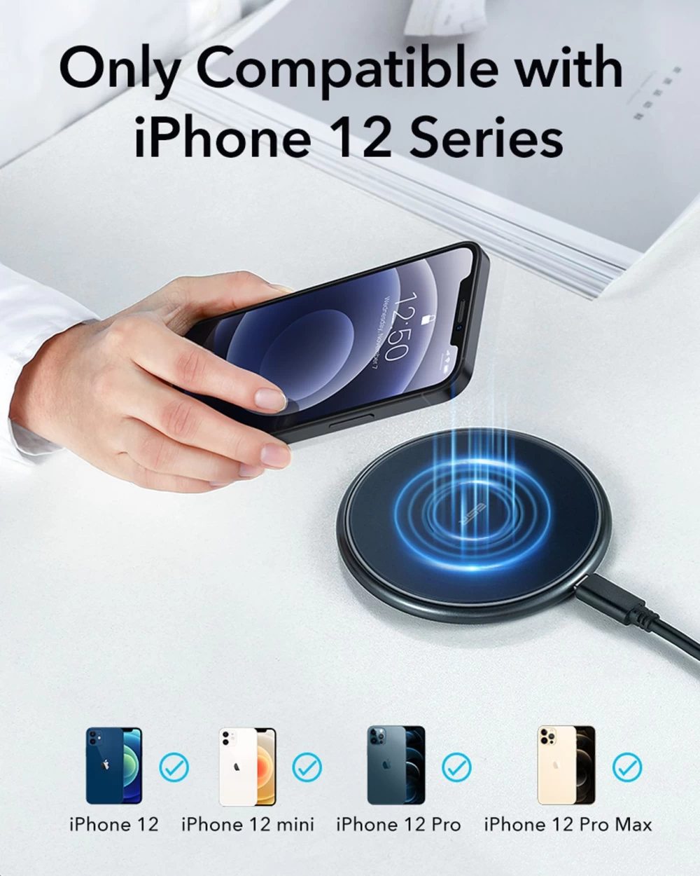 Bezvadu lādētājs  ESR HaloLock Magnetic Wireless Charger zils
