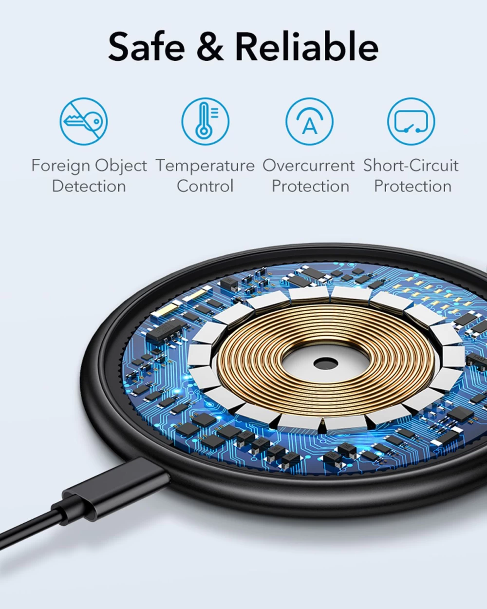 Bezvadu lādētājs  ESR HaloLock Magnetic Wireless Charger zils