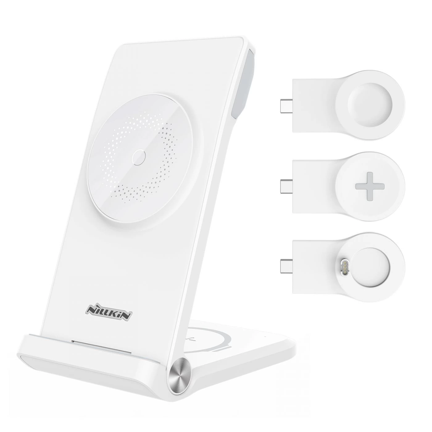 Bezvadu lādētājs  Nillkin Power Trio 3in1 Wireless Charger Magsafe (Huawei Watch) Magnetic Version balts