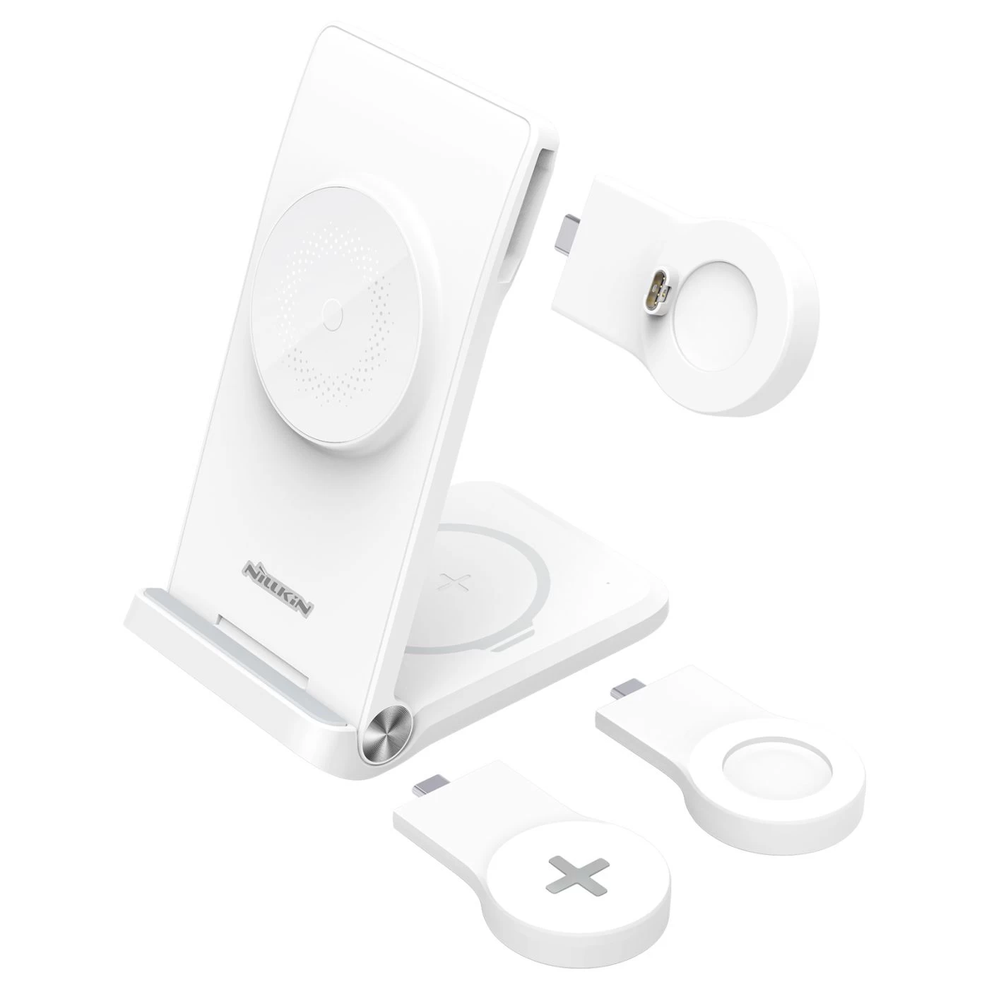 Bezvadu lādētājs  Nillkin Power Trio 3in1 Wireless Charger Magsafe (Huawei Watch) Magnetic Version balts