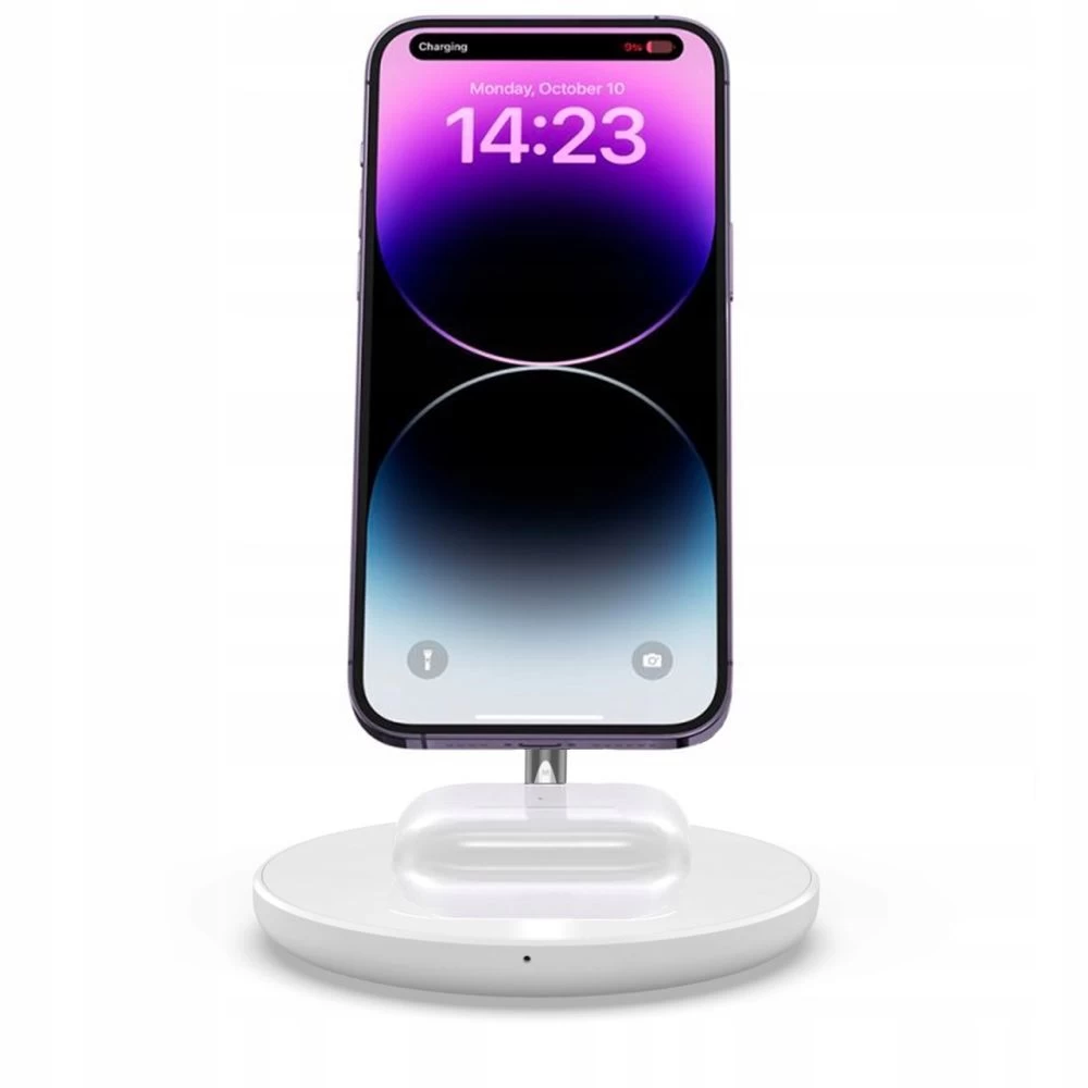 Bezvadu lādētājs  TECH-PROTECT QI15W-A21 2IN1 MAGNETIC MAGSAFE WIRELESS CHARGER balts