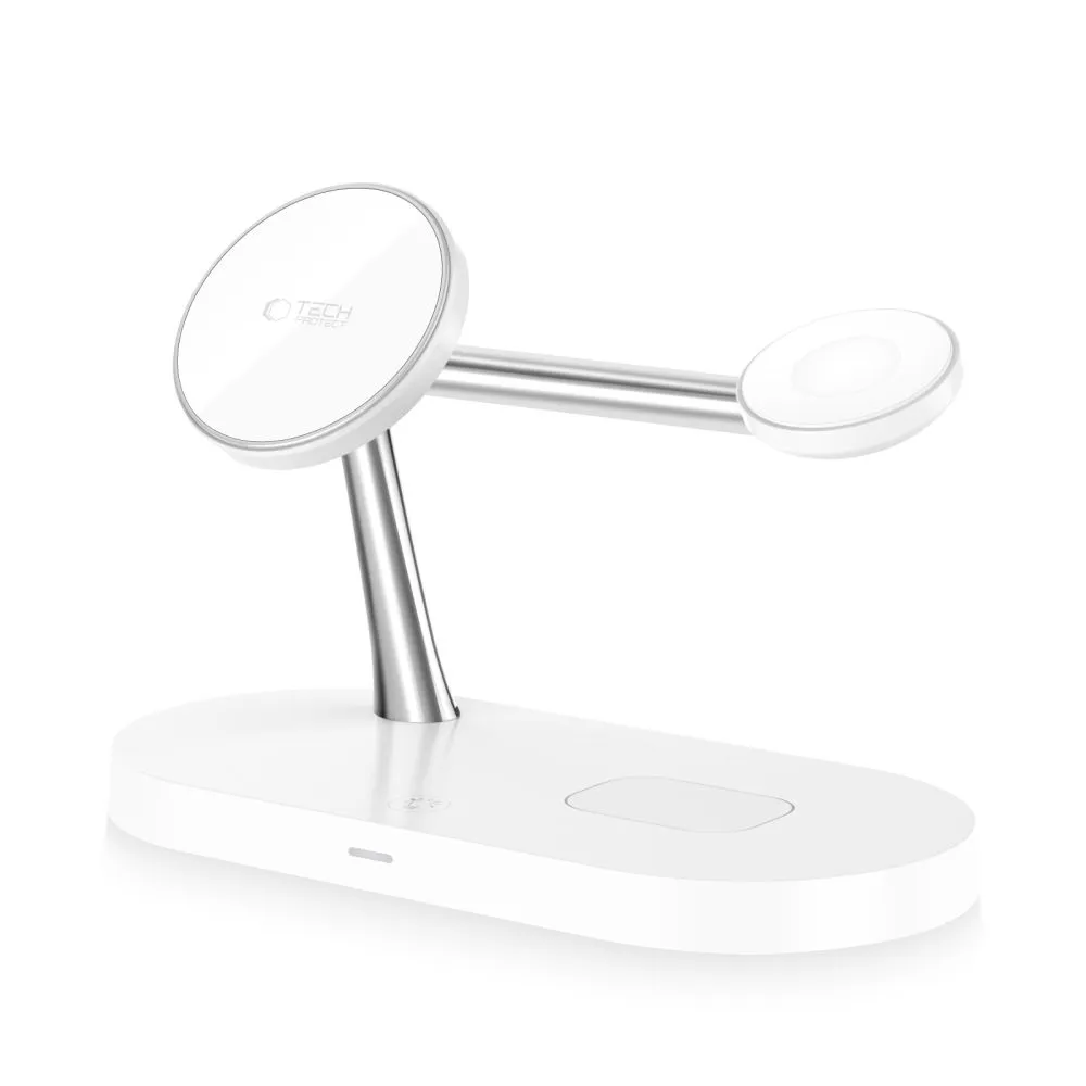 Bezvadu lādētājs  TECH-PROTECT A12 3IN1 MAGNETIC MAGSAFE WIRELESS CHARGER balts