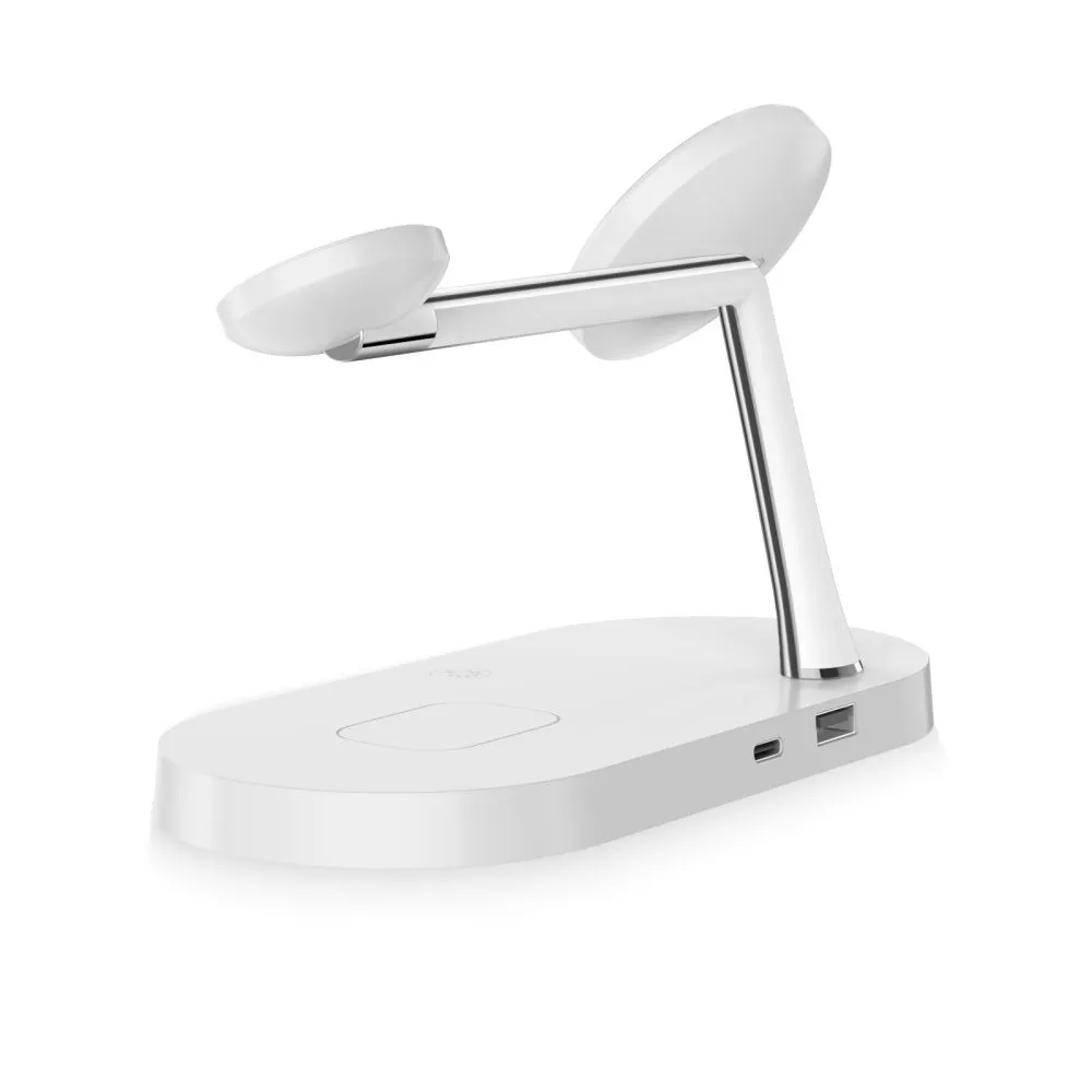 Bezvadu lādētājs  TECH-PROTECT A12 3IN1 MAGNETIC MAGSAFE WIRELESS CHARGER balts