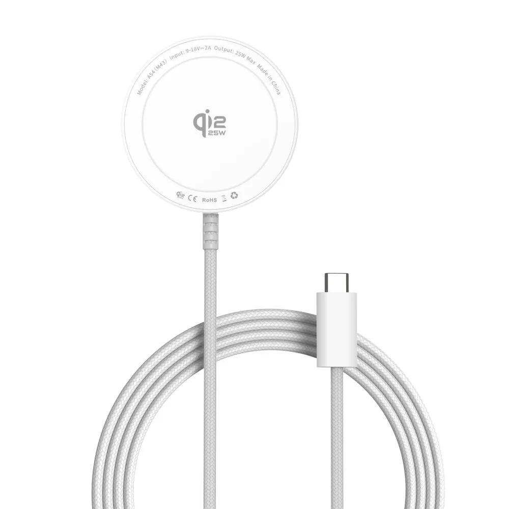 Bezvadu lādētājs  TECH-PROTECT A54 MAGNETIC MAGSAFE WIRELESS CHARGER 25W QI2.2 Viedierīču  balts