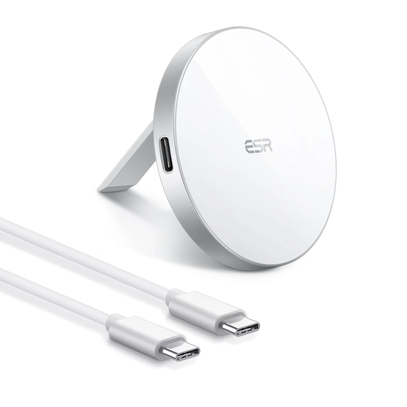 Bezvadu lādētājs  ESR HaloLock Kickstand Magnetic Wireless Charger balts