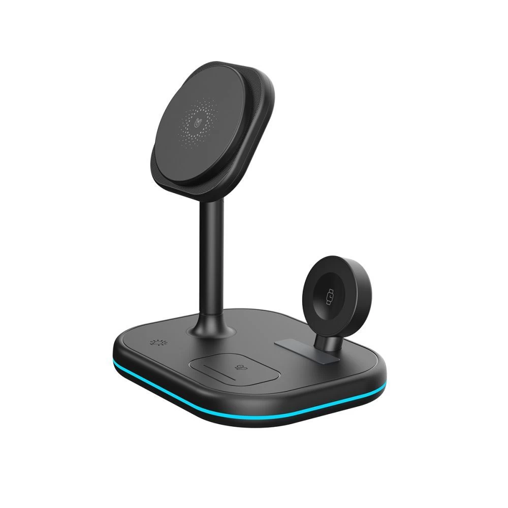 Bezvadu lādētājs  TECH-PROTECT QI15W-A27 3IN1 MAGNETIC MAGSAFE WIRELESS CHARGER melns